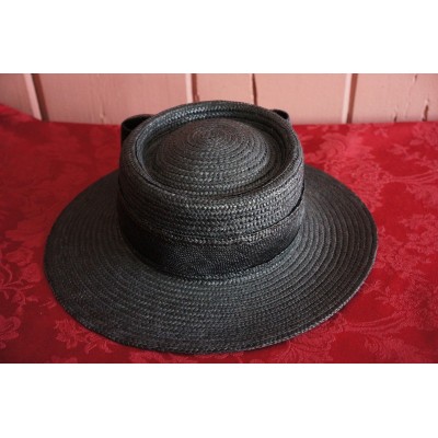 BETMAR FANCY BOW BLACK STRAW HAT  eb-71049613
